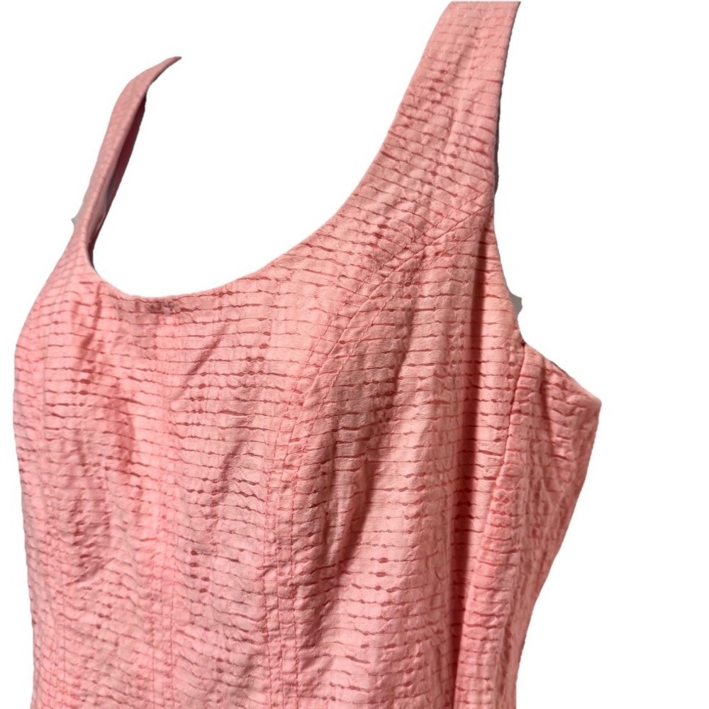 Pappagallo Fit and Flare Dress Women 6 Pink Textured Sleeveless Pockets - Picture 4 of 16